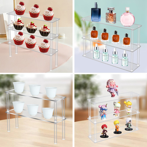 Transparent acrylic display rack ladder shaped figure blind box storage rack Bubble Mart doll display partition high-rise rack