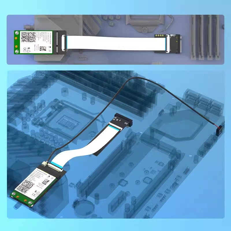 Кабель-адаптер M.2 NVMe на Mini PCI-E с ключами B/M, адаптер-удлинитель для ключей A/E