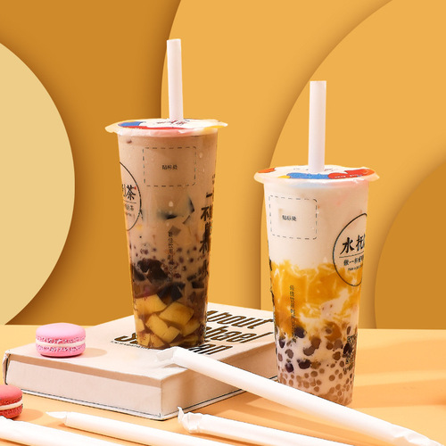Tangya biodegradable PLA straws environmentally friendly thick tube disposable pearl plastic individually packaged single commercial milk tea