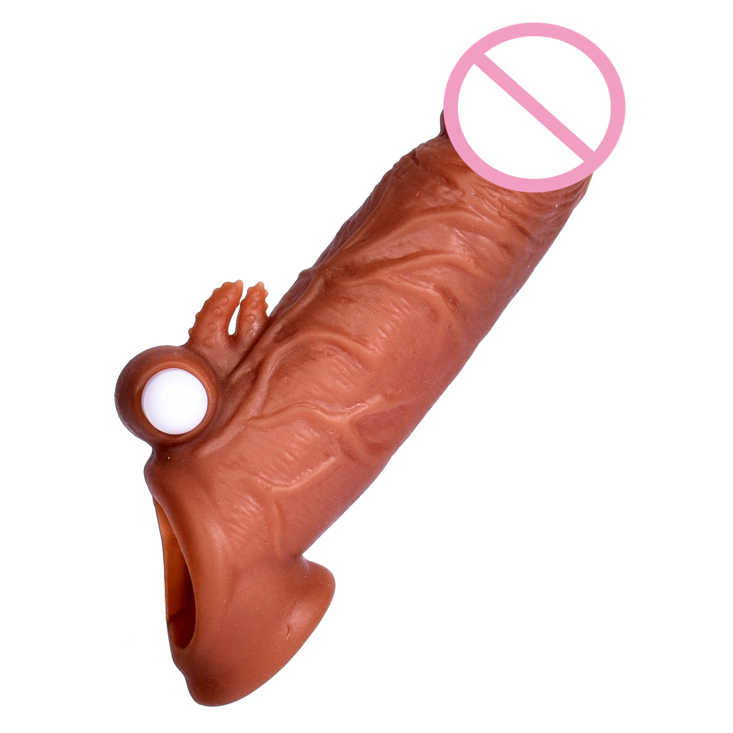 Mante de lobo, manga de pene, manga de pene de simulación de cristal alargada, manga de pene, juguetes sexuales TPE, manga de bloqueo de juguete para parejas
