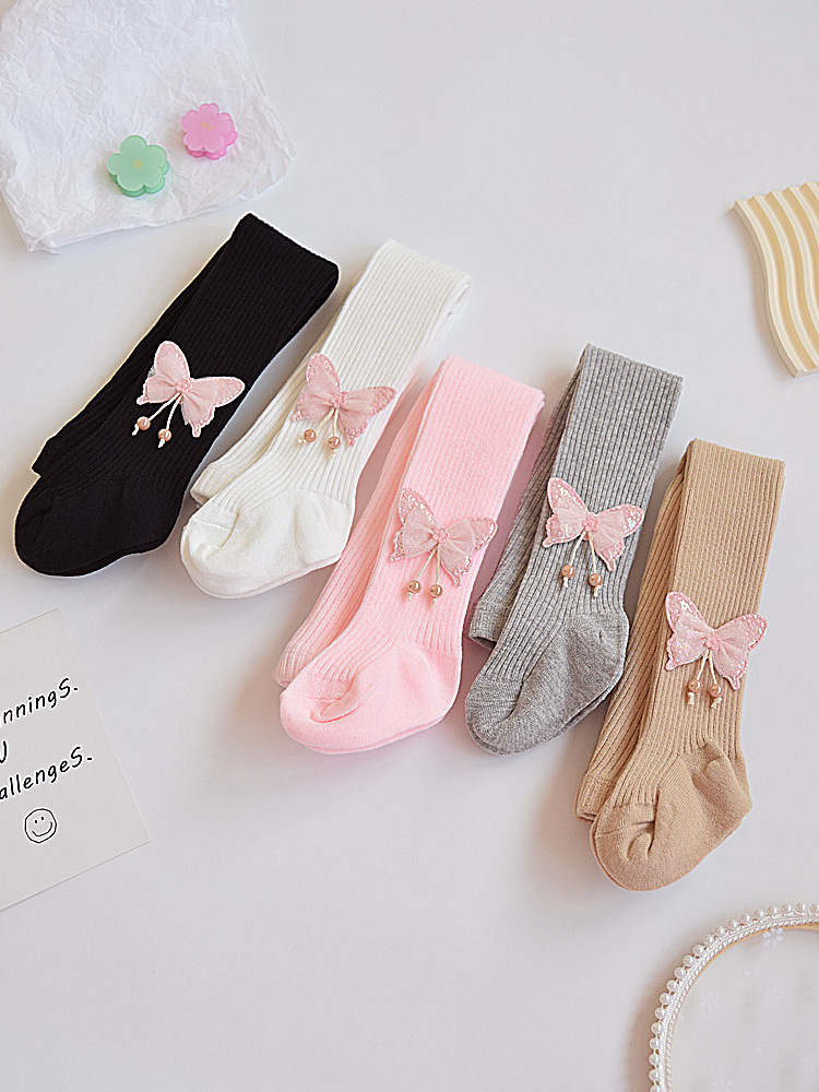 Polainas de los niños de primavera y otoño de algodón Delgado pantimedias de las niñas de espesor medio de otoño e invierno infantil ropa exterior pantimedias