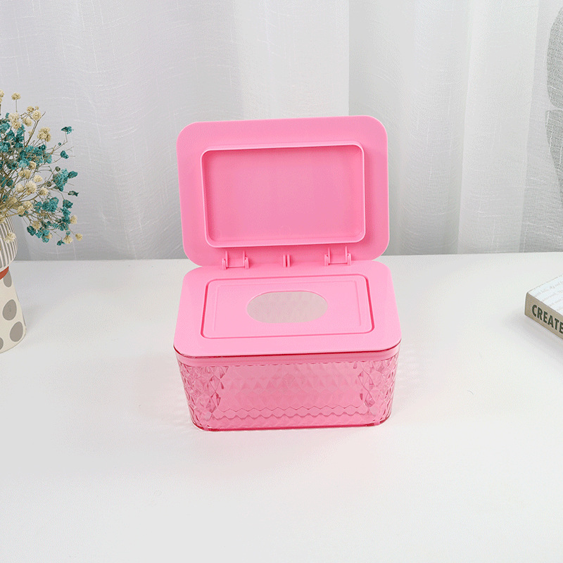 Caja de pañuelos húmeda de plástico portátil multifunción TV escritorio inodoro caja de pañuelos de coche con tapa