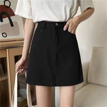 001小个子高腰牛仔半身裙女2022春夏新款洋气显瘦A字短裙潮