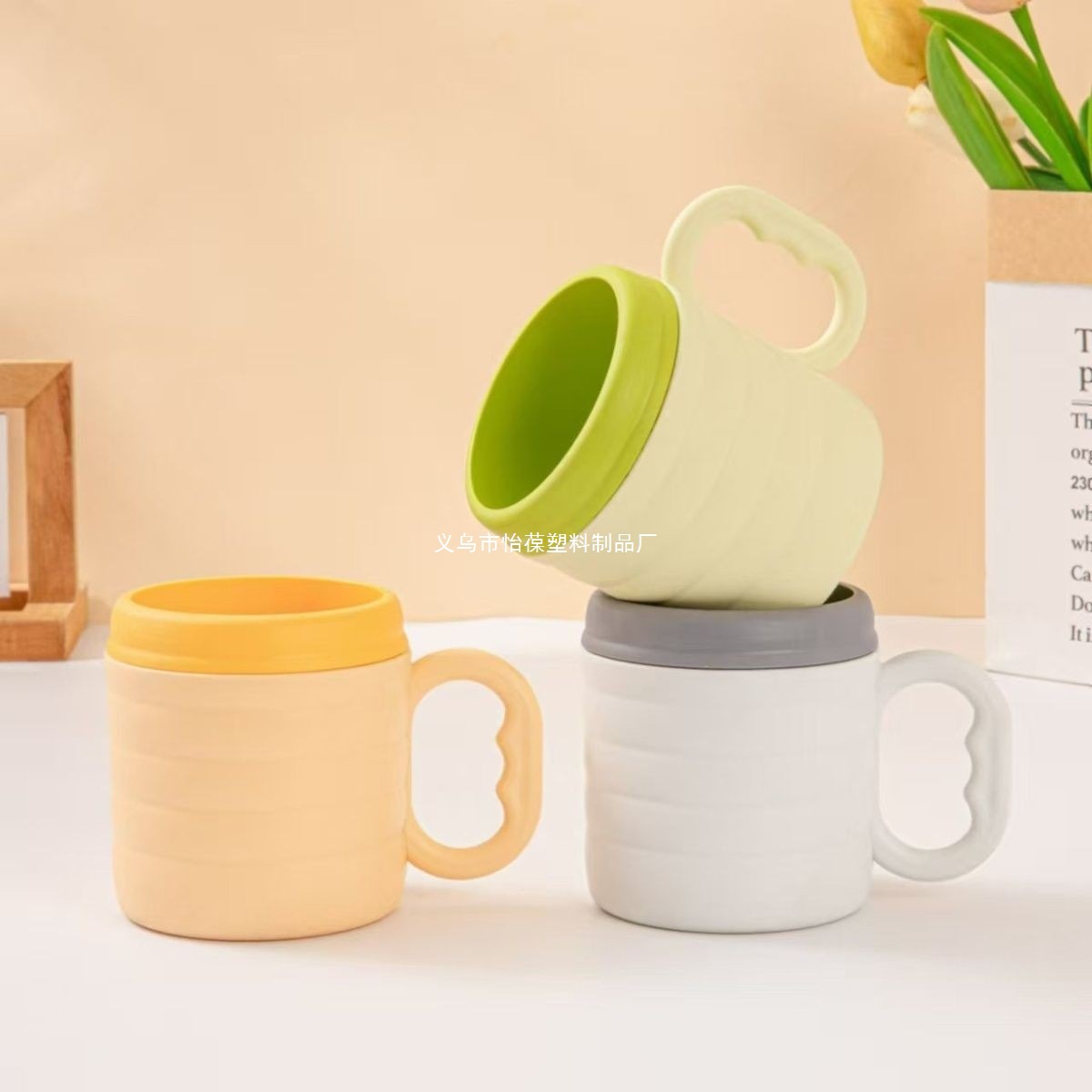 Taza de bambú de color taza de enjuague