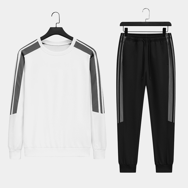 Autumn 2024 Men's Sweater suit Men's Casual Sportswear Crewneck Pullover All-match Bottoming Shirt Sweater Two-piece Set