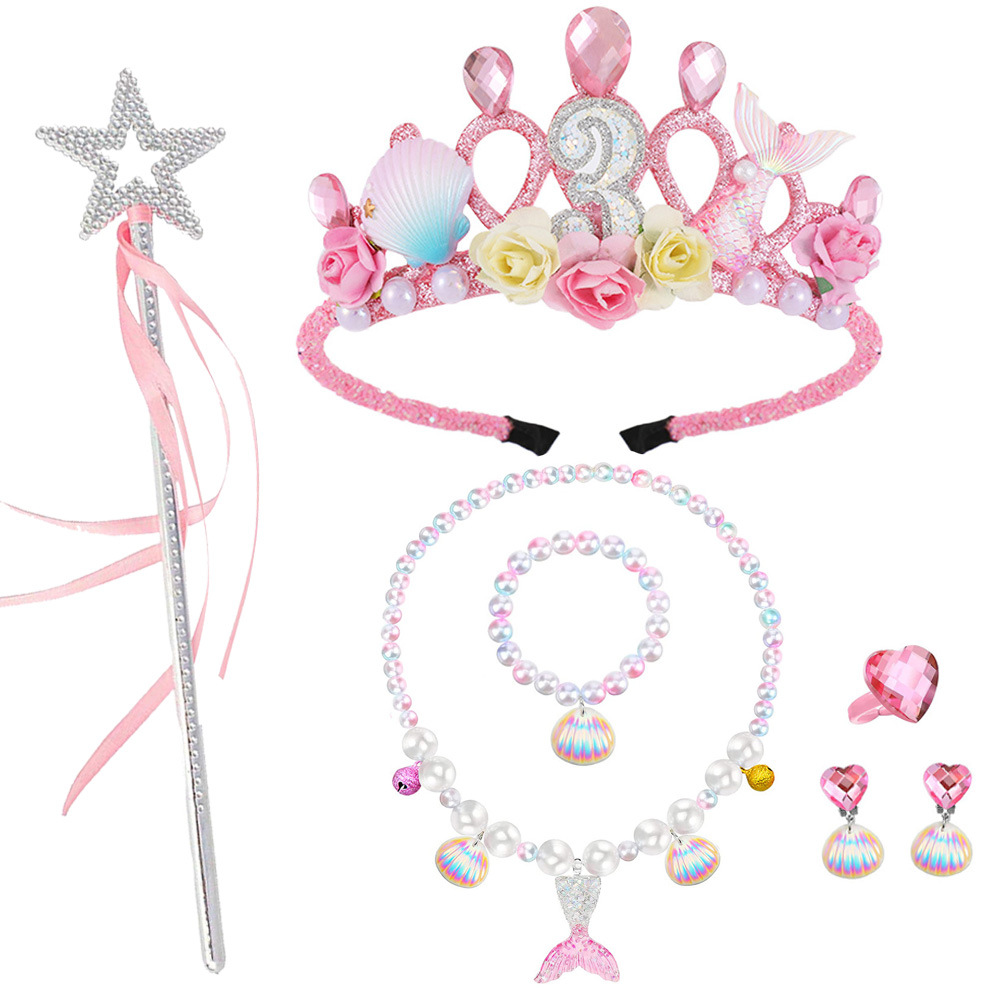 Cross-border Children's Creative Digital Crown Cute Princess Hair Accessories Birthday Party Decoration Headband Photo Headband