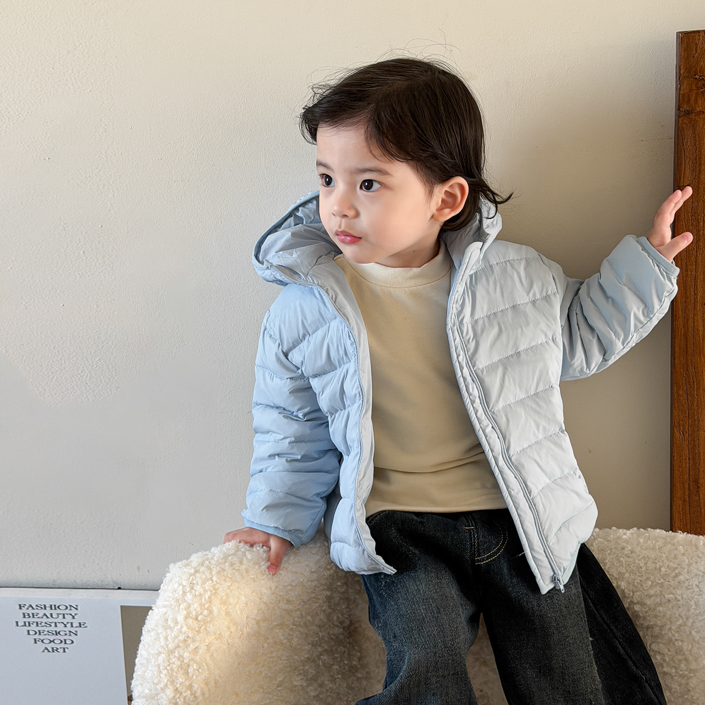 Ingke ropa infantil chaqueta de plumón para niños ropa de invierno 2025 joven maestro 90 blanco chaqueta de ropa para niños ropa de bebé