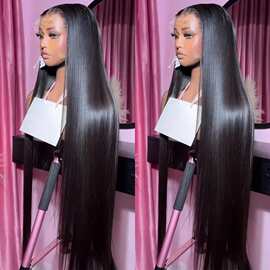 13*4lace真人发骨直发假发头套100%humanhair lacewigs200%密度
