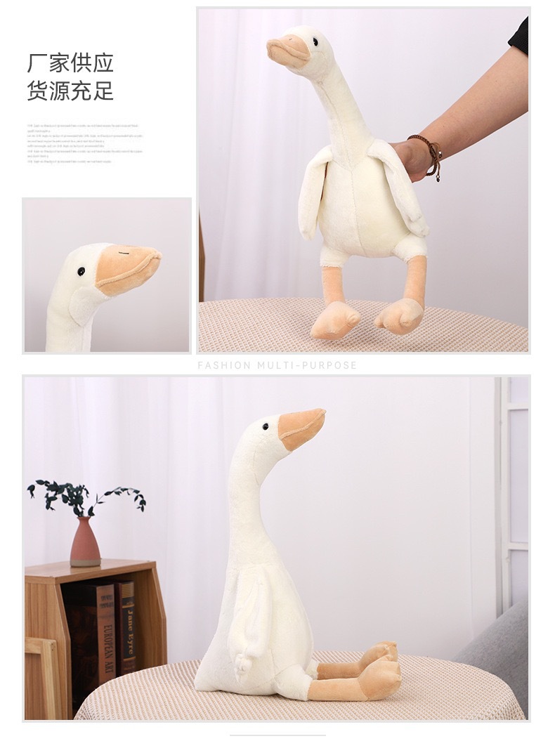 Cross-Border New Big Goose Doll Creative White Swan Plush Toy Children and Girls Comfort Pillow Cloth Doll
