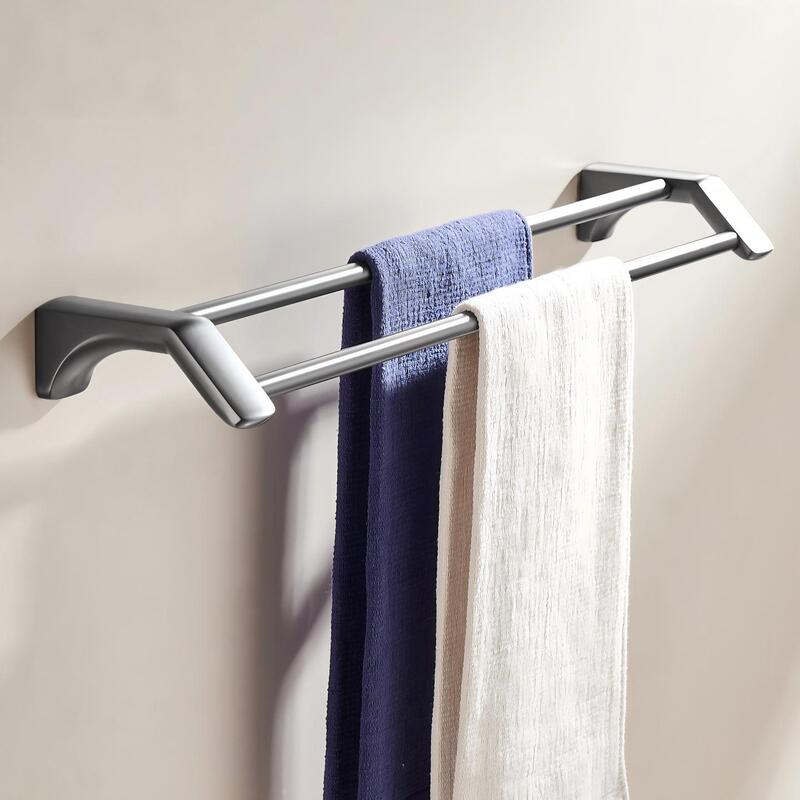 Gunmetal gray stainless steel five-piece bathroom towel rack set, minimalist style towel bar shelf, storage and waterproof Gunmetal gray stainless steel five-piece bathroom towel rack set, minimalist style towel bar shelf, storage and waterproof
