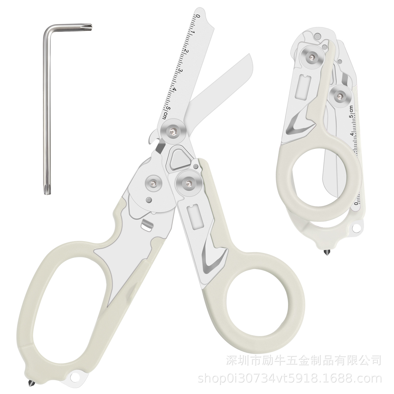 Leizeman con tijeras tácticas multifuncionales, tijeras raptoras al aire libre, herramientas plegables con vaina K