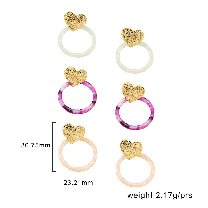 Korea Heart-shape Acrylic Earrings Wholesale display picture 1