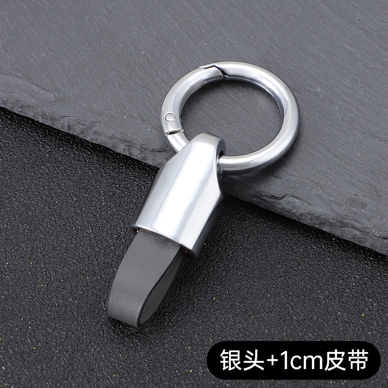 Productos transfronterizos llavero de coche de metal para hombres llavero personalizado de alta gama diseño de cuero ancho y estrecho adecuado para todos los modelos