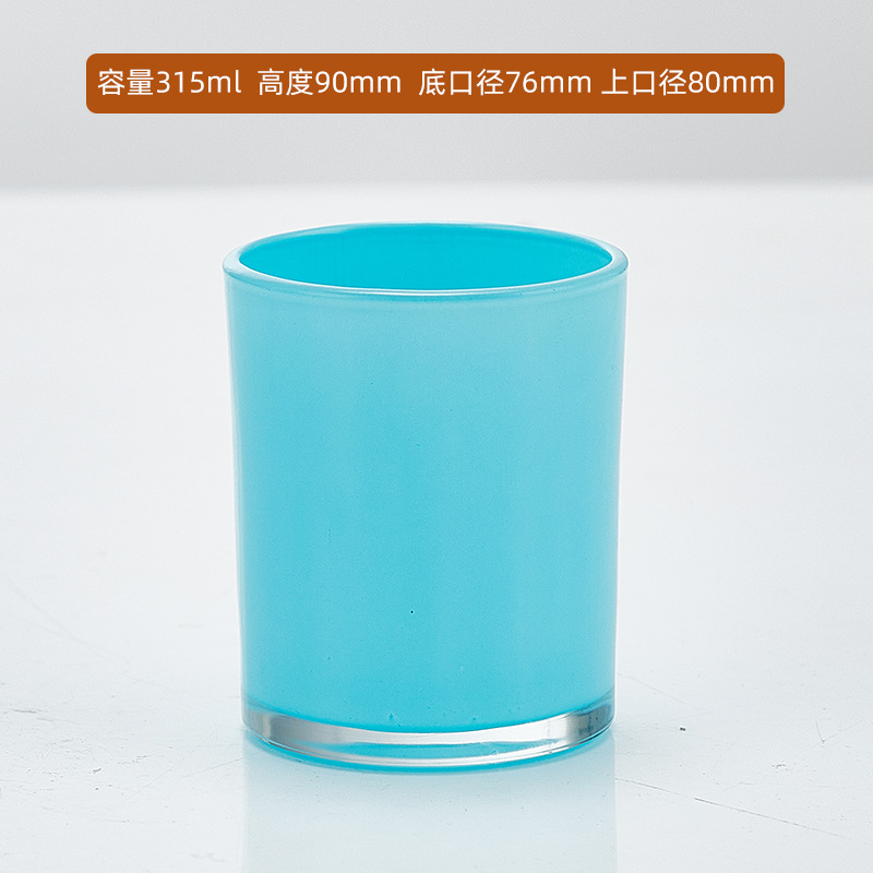 Candelaria de banano cubierta de banda de vidrio de colores vela DIY taza vacía dormitorio recipiente de candelaria de banano en candelabros