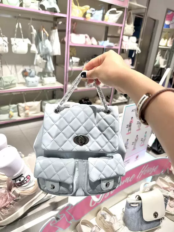 Рюкзак, сумка, цепочка с узором diamonds, стиль Chanel