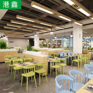 Internet celebrity milk tea dessert hamburger barbecue snack shop noodle shop Qingba coffee shop simple deck sofa table and chair combination