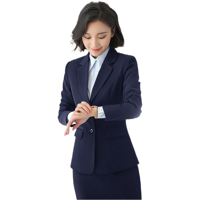 College Student Women's Small Suit Business Attire Women's Suit Long-Sleeved Autumn and Winter Work Clothes Business Suit Three-Piece Formal Suit