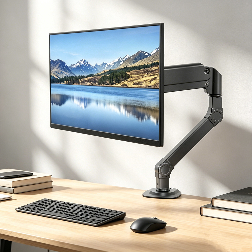 Soporte de visualización de stock de Keqiang brazo mecánico rotativo de resorte de aire pantalla de computadora brazo de elevación de soporte de escritorio image 5
