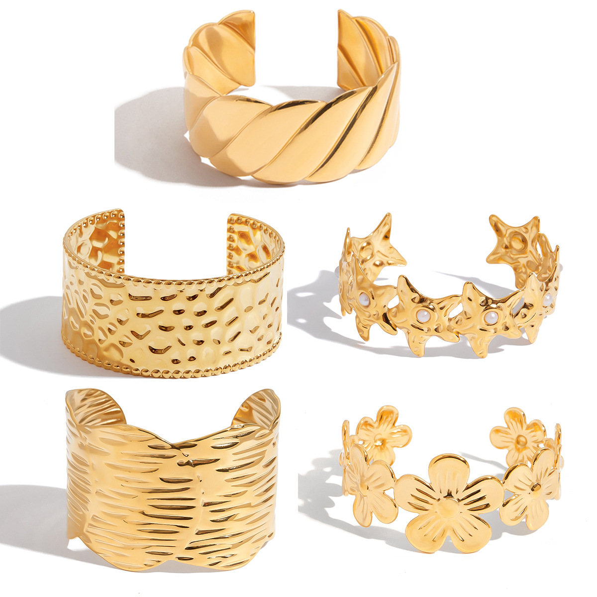 Jeding pulsera de acero de titanio que no se desvanece joyería femenina de alta gama joyería de acero inoxidable chapado en oro de 18k pulsera explosiva transfronteriza