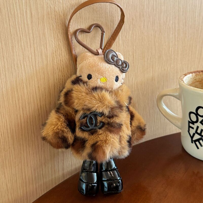 Original Autumn and Winter New Fur Kitty Sweater Long-Legged Kt Doll Pendant Cute Versatile Keychain Hanging Jewelry