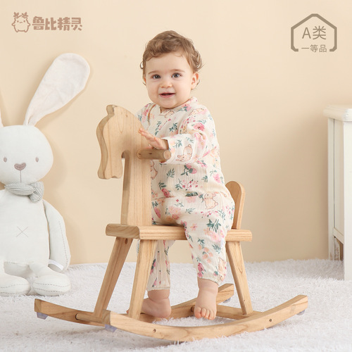 Strictly Selected Baby Infant Double Layer Gauze Cotton Onesie Spring and Autumn Long Sleeve Crawling Suit Warm Home Crawling Suit Monk Suit 