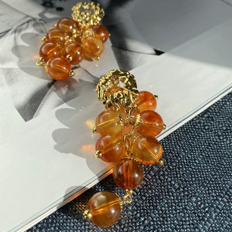 Genuine retro elegant beads, earrings