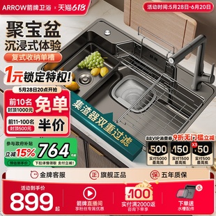 √ Cornucopia Sink Large Single Sink Kitchen 304 Stainless Steel Sink Nano Japanese Sink under the Counter