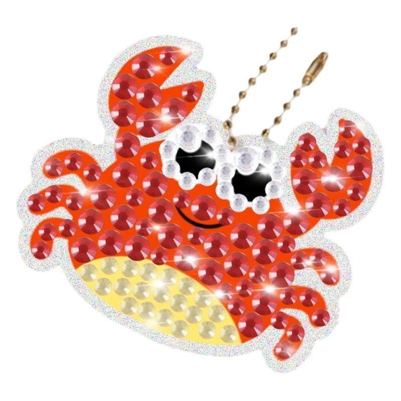 Llavero de pintura de diamantes de dibujos animados, hecho a mano, DIY, con puntos de diamantes, pegatina de diamantes para niños, colgante acrílico de unicornio para mochila