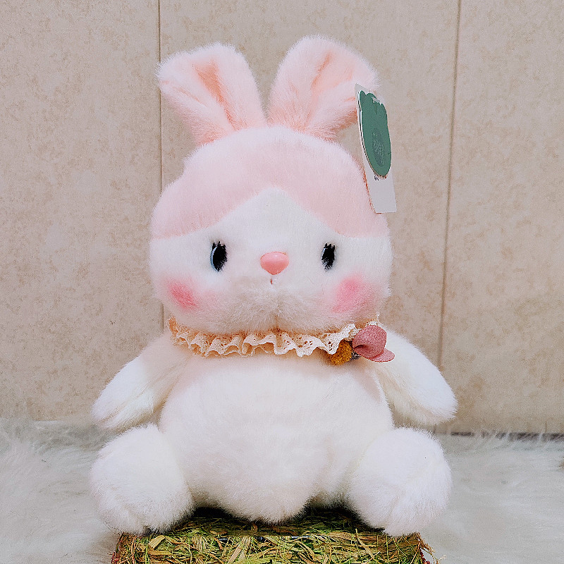 Linda mesa de puff de leche con adornos de muñecas, juguetes de peluche con muñecas, pequeños perros de leche, gatos de leche, regalos de cumpleaños para niños