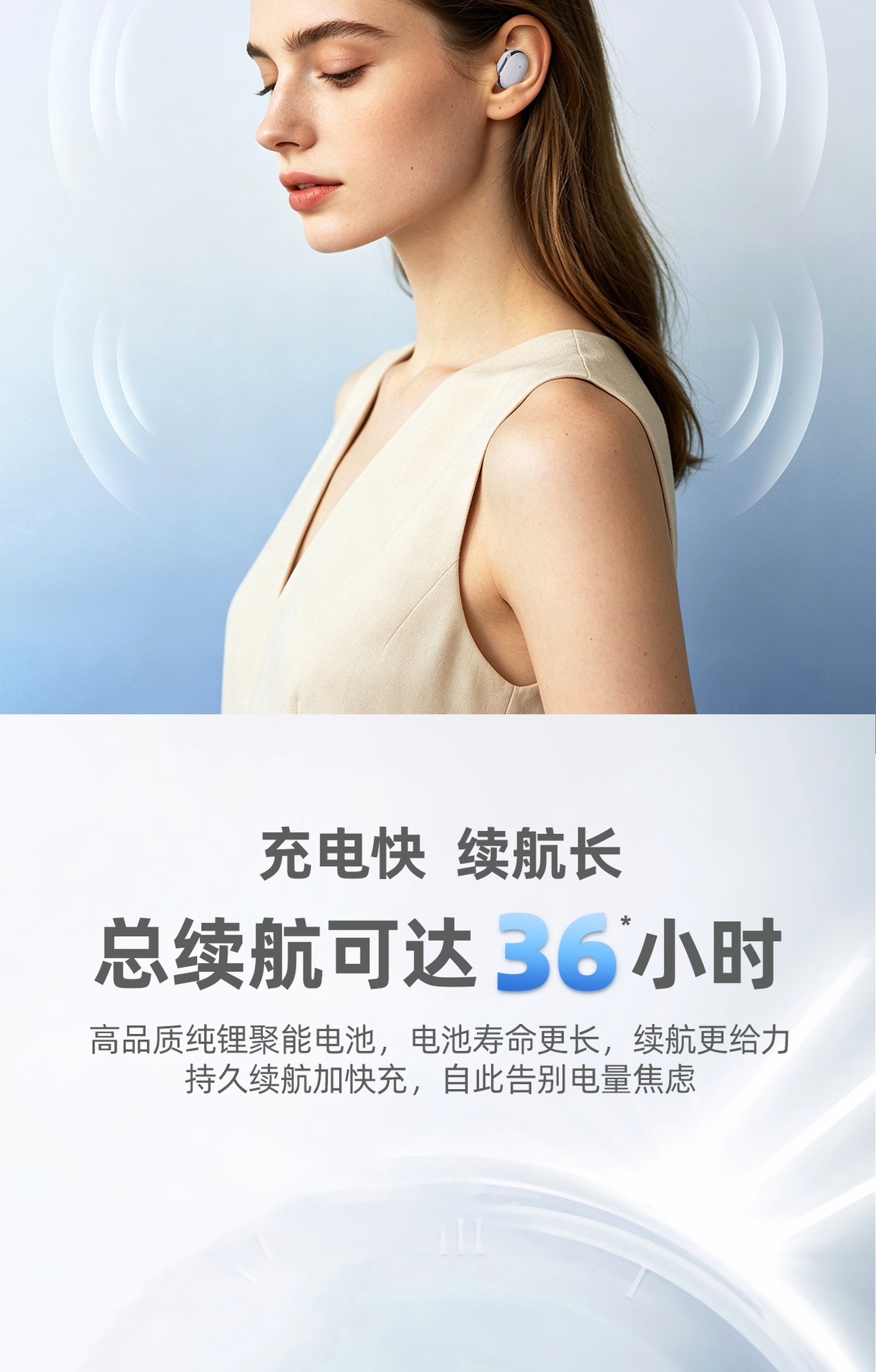 2026 Neues Modell 3-in-1 echte kabellose Bluetooth-Ohrhörer Ein Lager drei Paar Ohrbügel In-Ear Digital-Display grenzüberschreitender Großhandel
