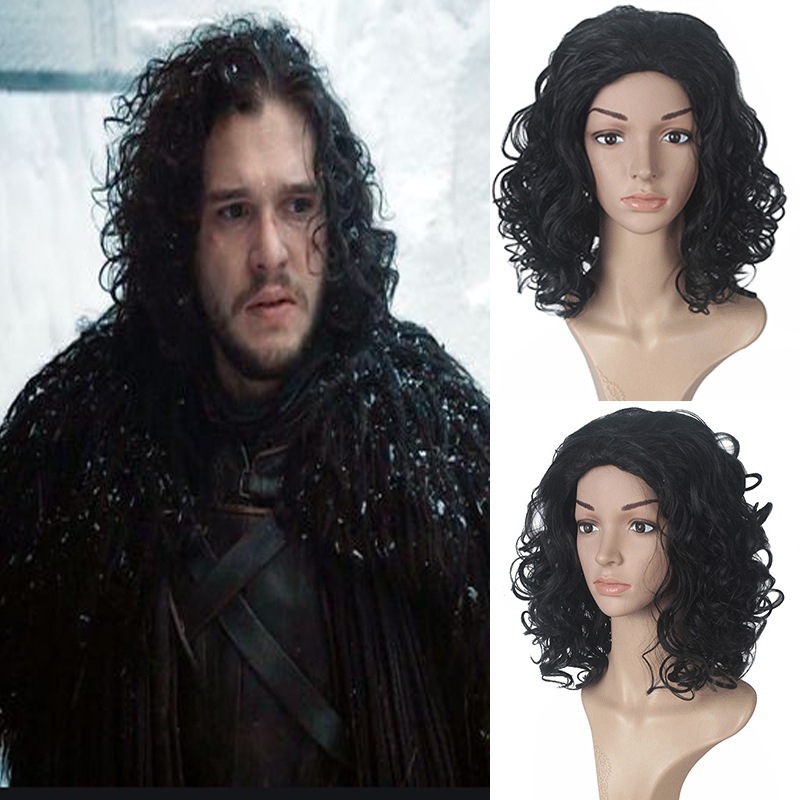 Anime. Game of Thrones Song of Ice and Fire Jon Snow Black cosplay Anime Wig