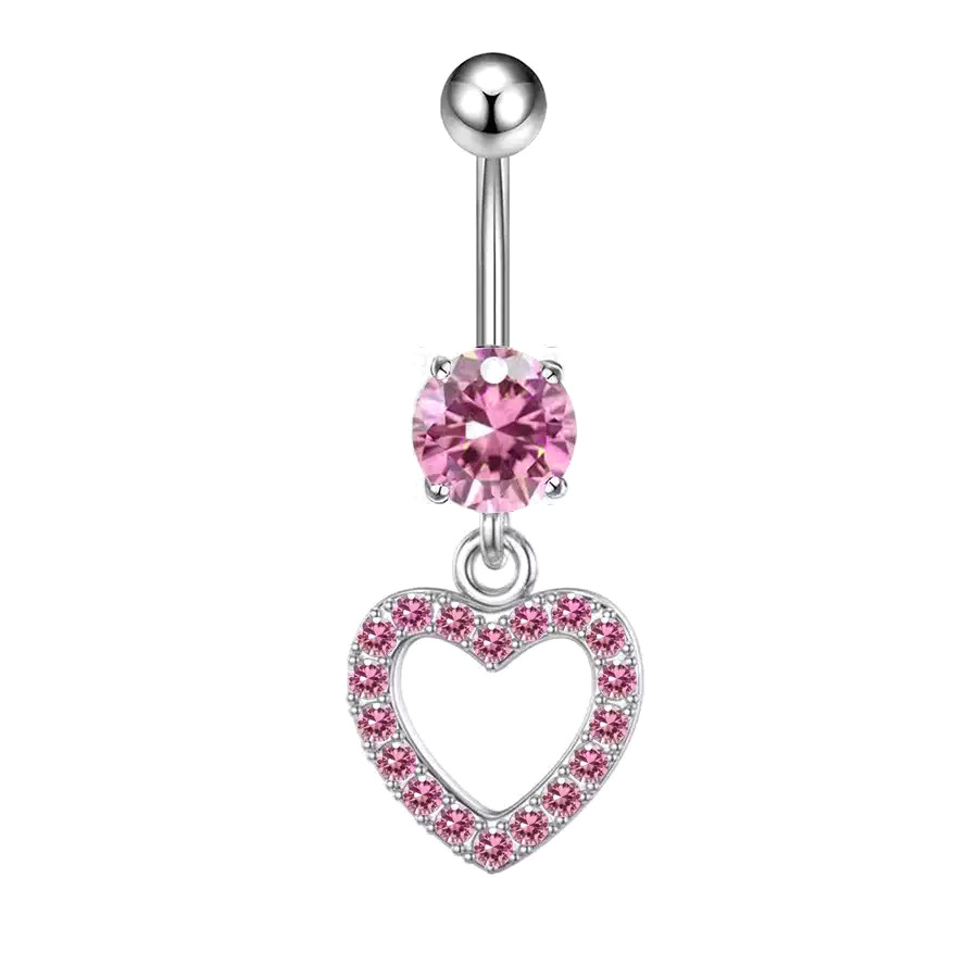 European American Cross-border E-commerce Piercing Jewelry: Navel Rings With Flowers, Hearts, Leaves, And Zirconia In_voghion.com