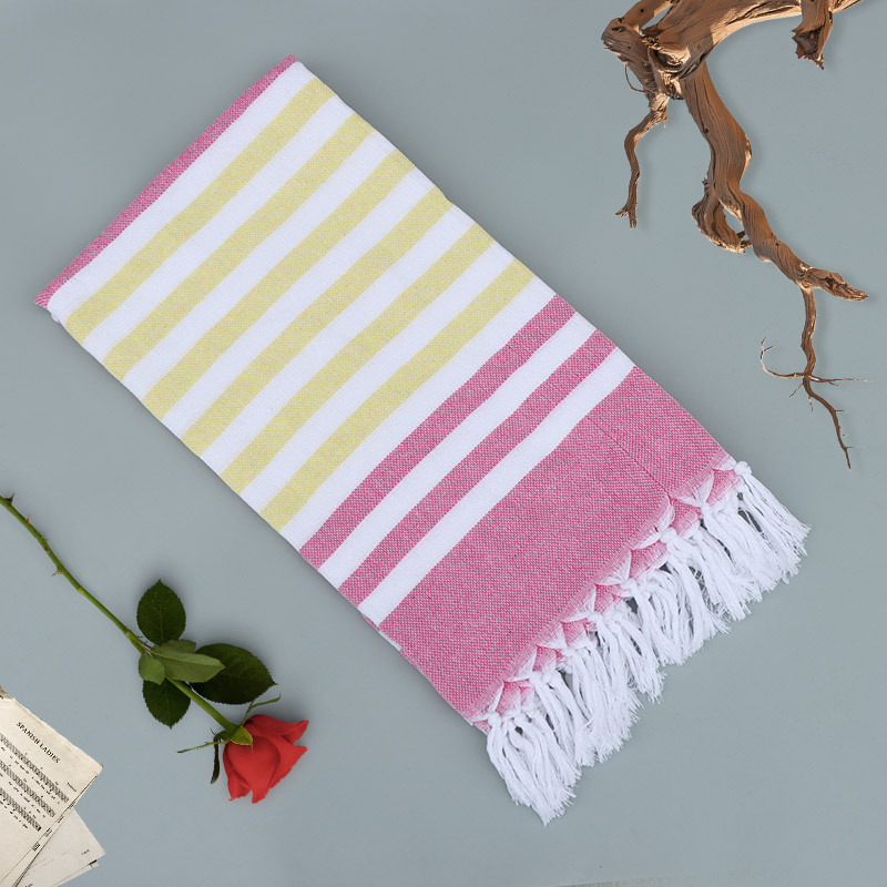 Manufacturer Supplies Decorative Beach Shawl Cover Towel Quick-Drying Knitted Bath Towel Pure Cotton Turkish Tassel Bath Towel Beach Towel