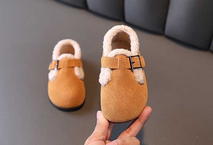 Barns bomullsskor plyschisolering vinterpäls och bönor tjejer med prinsessskor,_voghion.com