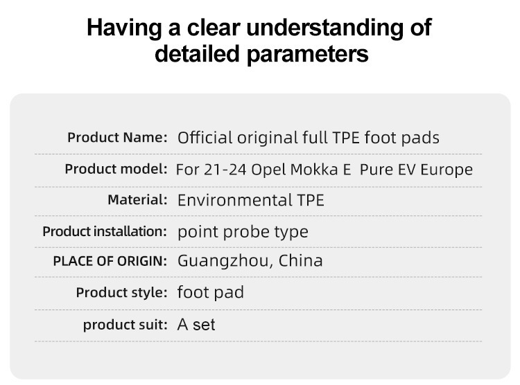 Car Floor Mats for 21-24 Opel Mokka E TPE