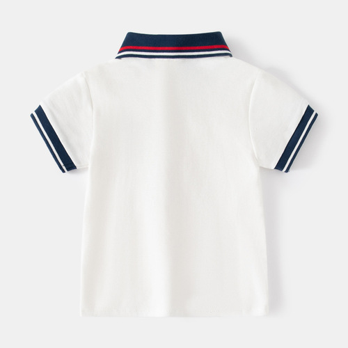 Children's short-sleeved T-shirt  new boys polo shirt lapel embroidered top baby fashion summer children's clothing trend