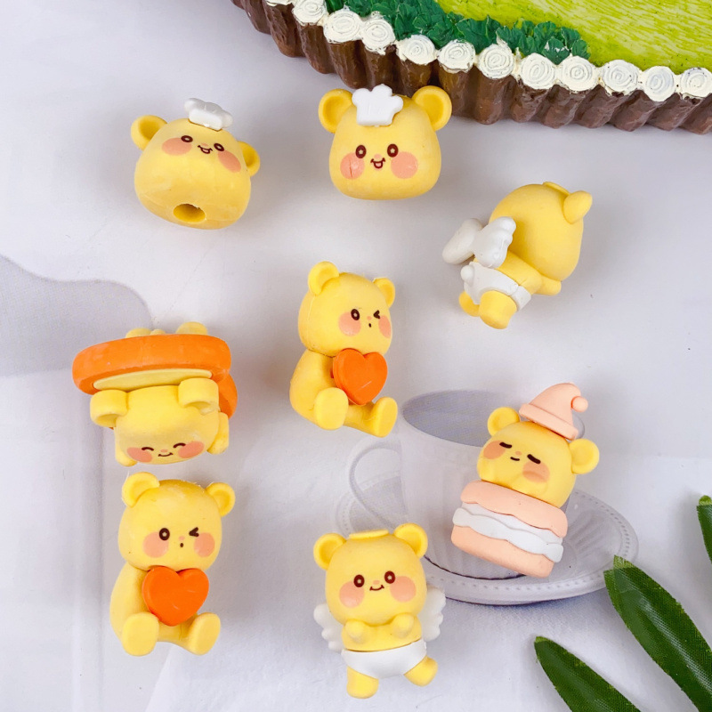 Nuevo oso de mantequilla de dibujos animados bolsas ciegas lindas borradoras de borradoras de estudiantes caja ciega limpia