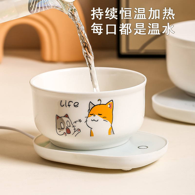 Tacos de agua de temperatura constante para gatos Tacos de agua de cerámica Calentador de agua para perros Tacos de agua para mascotas Tacos de calefacción de invierno Tacos de gato de temperatura constante