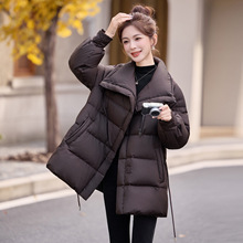 2025冬季新款羽绒服女翻领中长款面包服时尚宽松加厚外套潮SF8226