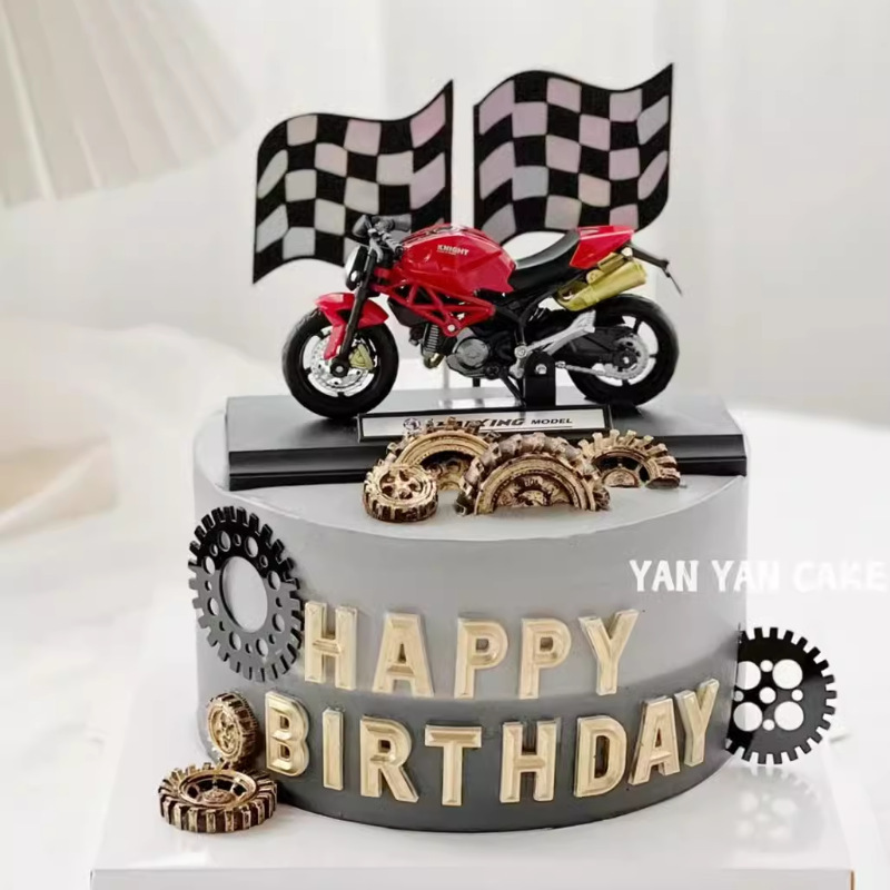 Motorcycle Cake Decoration Decoration Model Motorcycle Birthday Cake Decoration Male God Dad Happy Birthday Decoration Plug-in Motorcycle Cake Decoration Decoration Model Motorcycle Birthday Cake Decoration Male God Dad Happy Birthday Decoration Plug-in