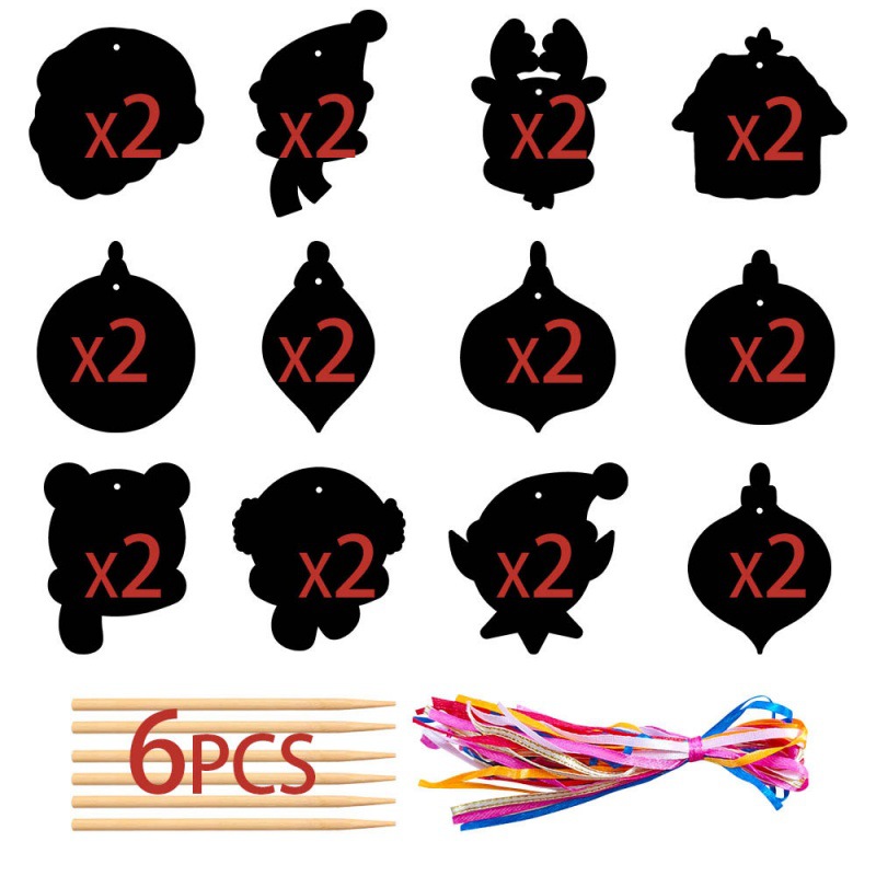 Nuevos productos de Navidad dibujo de raspado tarjetas de raspado DIY artículos de Navidad niños dibujos de raspado fiestas de invierno colgantes