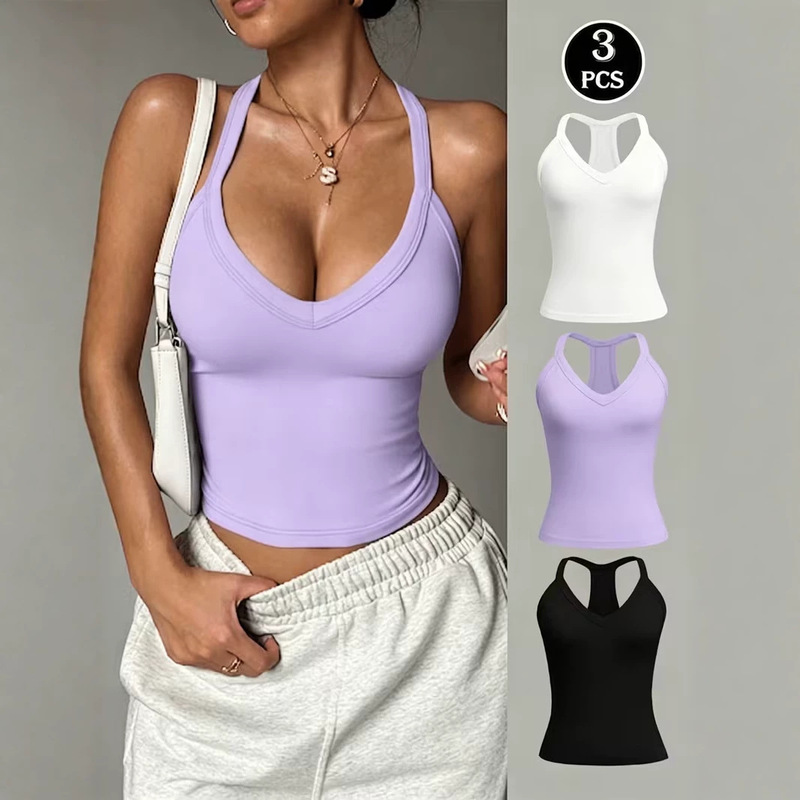 TikTok popular ribbed camisole for women, summer sports and fitness sexy sleeveless top TikTok popular ribbed camisole for women, summer sports and fitness sexy sleeveless top