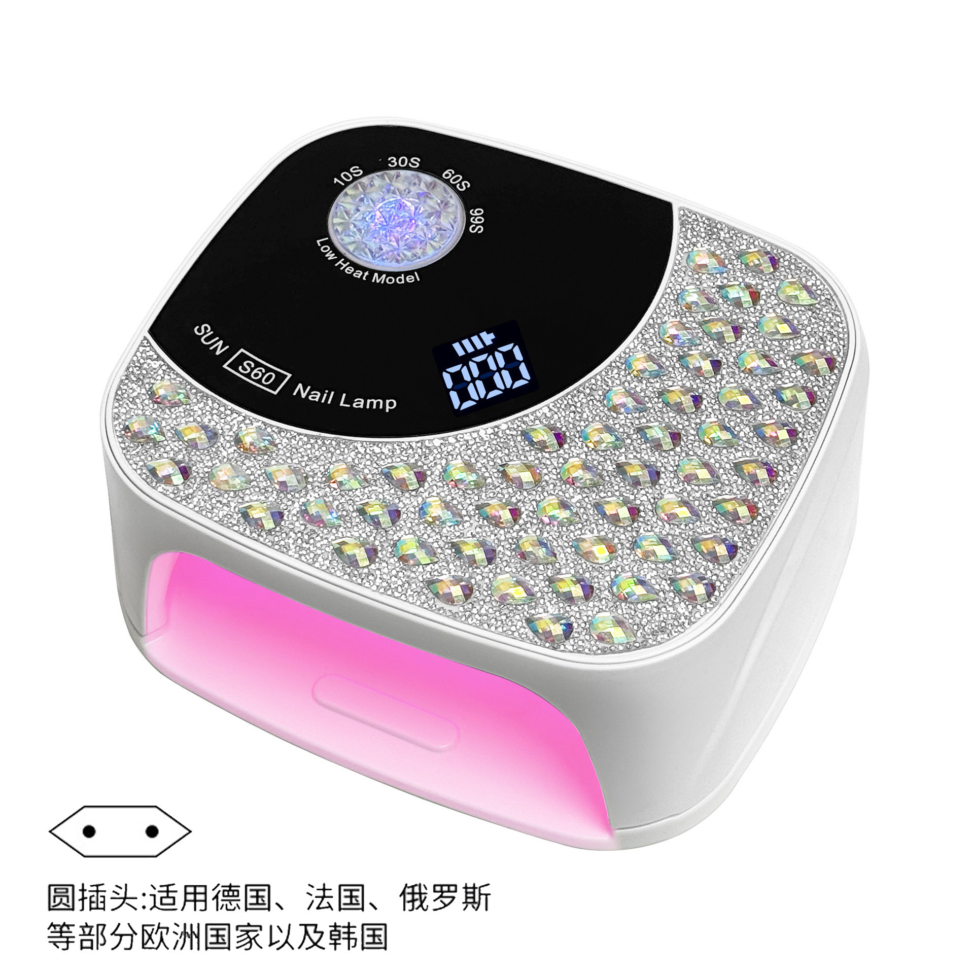 Nueva lámpara UV S60 transfronteriza para secado de uñas, máquina de uñas enchufable, secador de esmalte de uñas en gel, lámpara UV para uñas.