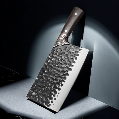 手工锻打点纹砍骨刀切片刀厨师专用刀 家用加厚剁骨头跨境刀批发