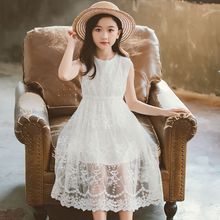 夏装女童连衣裙长裙2024新款韩版公主洋气儿童蕾丝裙夏季女孩纱裙