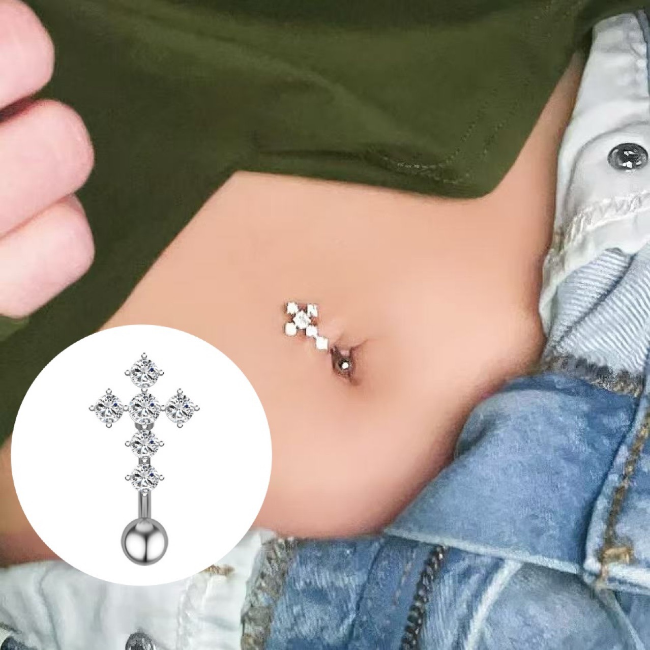 Silver pointed spike labret stud material detail