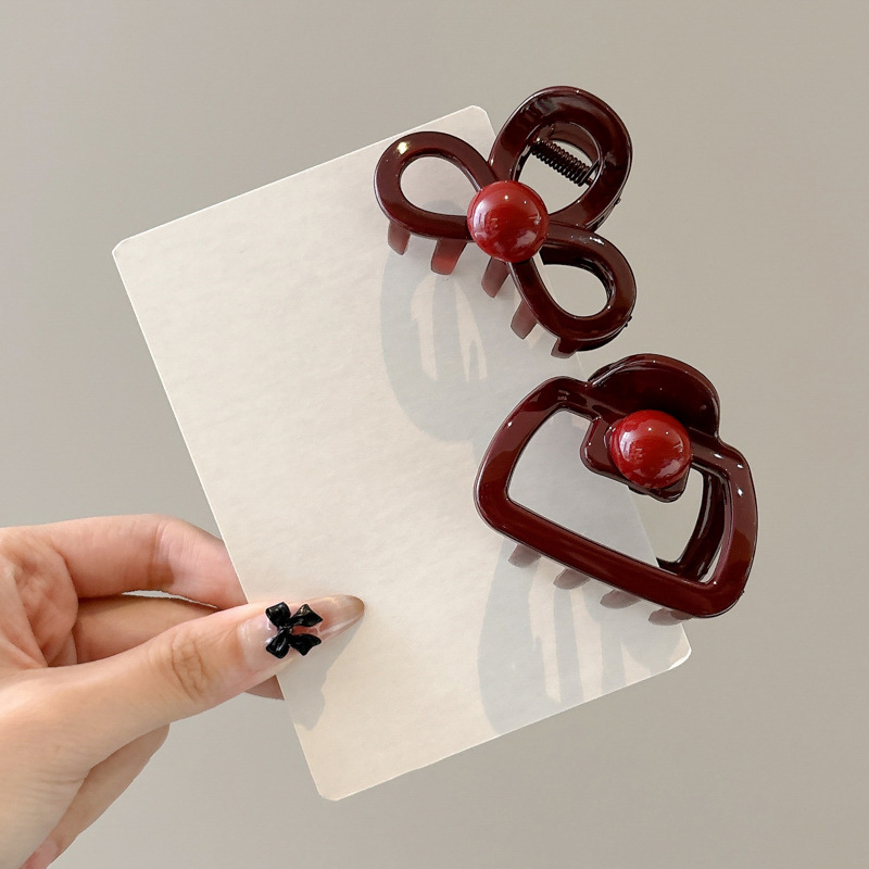 2024 nuevo anchor clip de pelo rojo clip de agarre de cabeza de mujer pequeño clip de tiburón clip de pelo toque