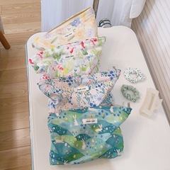 【Suxi Shoulder Bag】Fresh Print Cotton Fabric Makeup Bag Toothbrush Bag Large Capacity Convenient Travel Business Trip Storage Bag