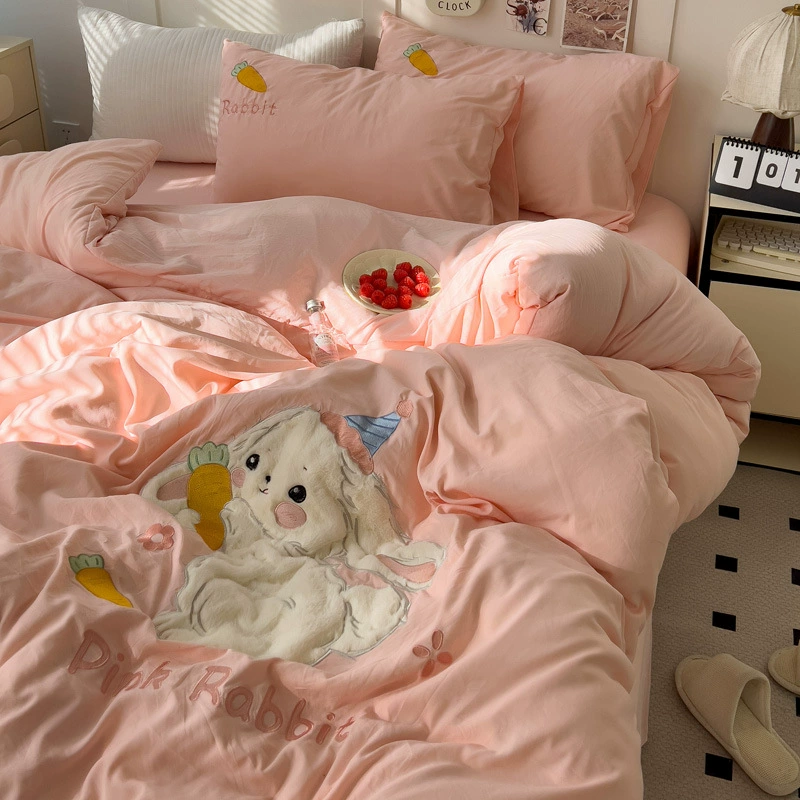 Cartoon soft patch, set, bedspread, 4 piece set