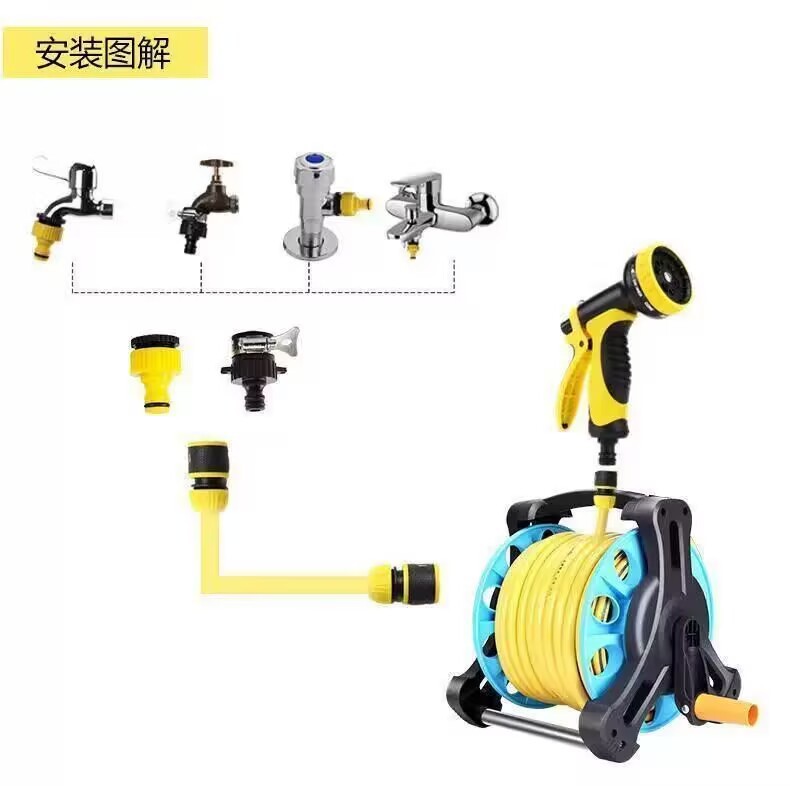 Storage Water Pipe Assembly-Free Three-Layer Thickened Car Wash Water Pipe Shower Set Watering Flower Car Wash Gardening Water Gun Set